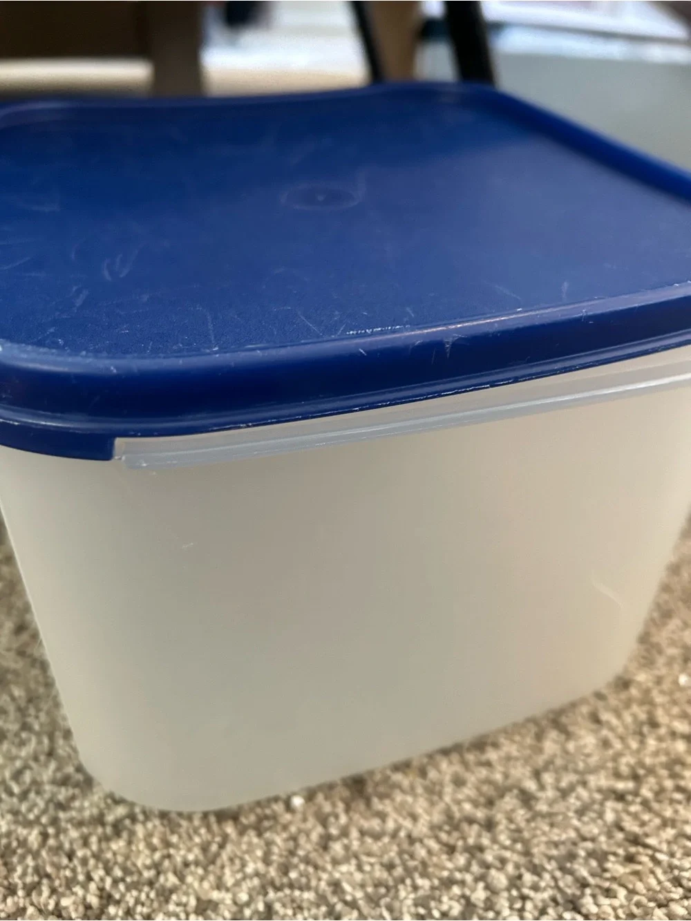 Tupperware #2 Modular Mate Blue Lid Translucent Food Storage Container- 11 cup